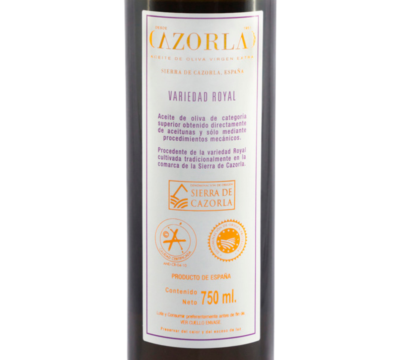 AOVE Royal. Aceites Cazorla. 750ml - VirgenExtraEnCasa