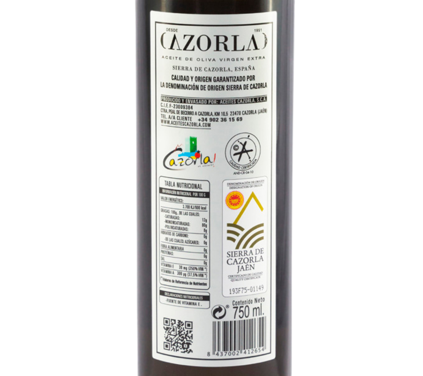 AOVE Royal. Aceites Cazorla. 750ml - VirgenExtraEnCasa