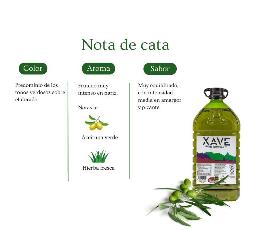 Aceite de oliva virgen extra XAVE. Garrafa 5L - VirgenExtraEnCasa