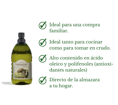 Hacienda el Palo Picual. Aceite de oliva virgen extra. 6 garrafas 2L