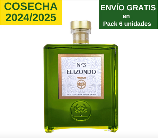 Elizondo nº3 Premium. Aceite de oliva virgen extra. Botella 1L