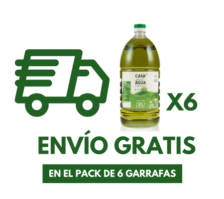 Casa del Agua. Aceite de oliva virgen extra. 6 garrafas 2L