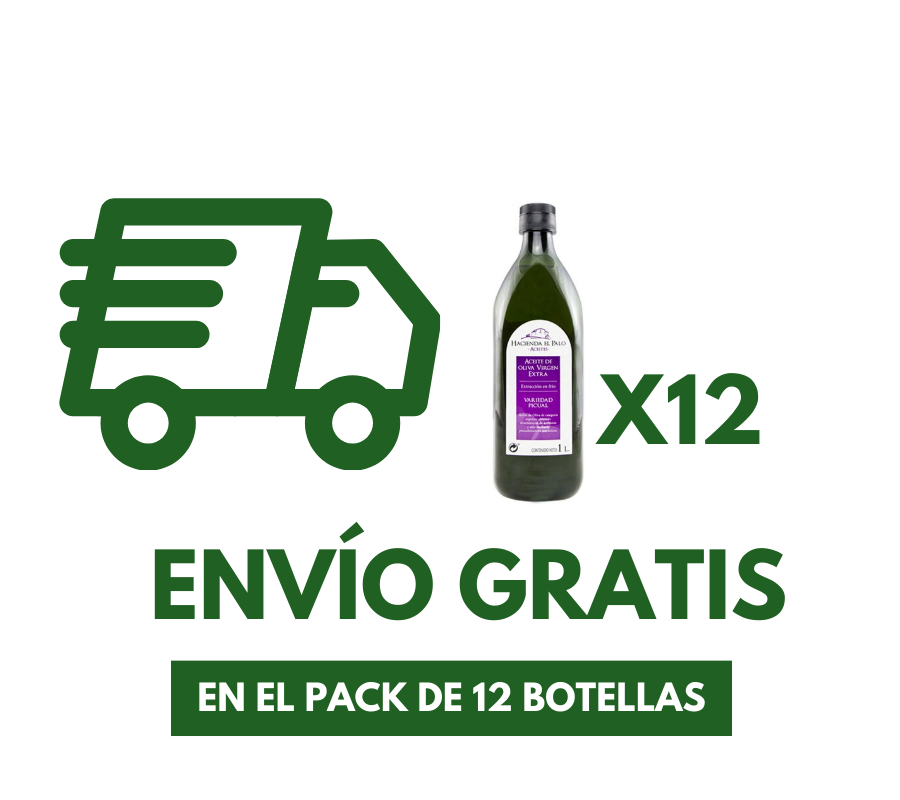 Hacienda el Palo Picual. Aceite de oliva virgen extra. 12 botellas 1L