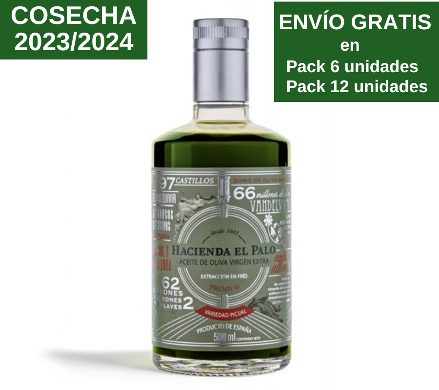 AOVE Hacienda el Palo Premium Picual. 500ml - VirgenExtraEnCasa