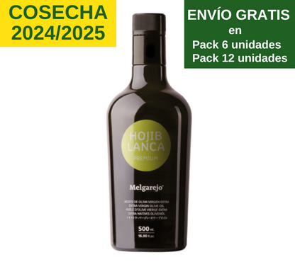 Melgarejo Premium Hojiblanca. Aceite de oliva virgen extra. Botella 500ml