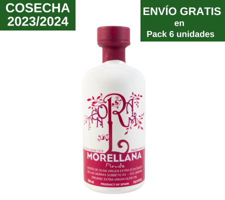 Morellana Ecológico Picuda. Aceite de oliva virgen extra. Botella 500ml