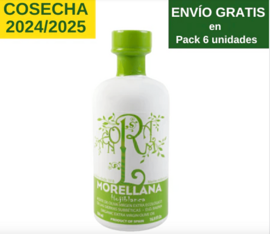 Morellana Ecológico Hojiblanca. Aceite de oliva virgen extra. Botella 500ml