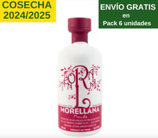 Morellana Ecológico Picuda. Aceite de oliva virgen extra. Botella 500ml